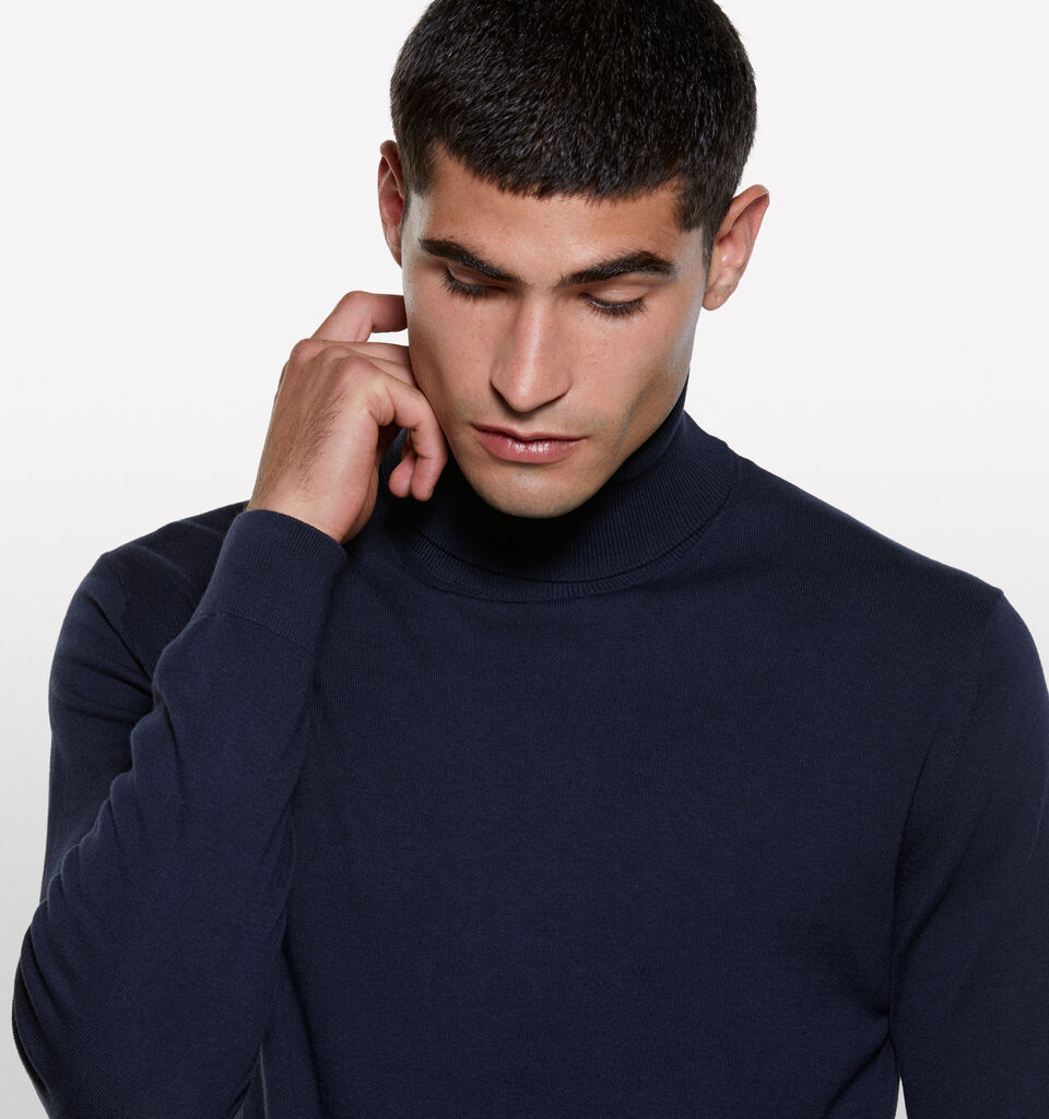 Camisola azul-escuro com gola alta - camisolas gola alta para homem - Azul-Escuro | Sisley image number 4